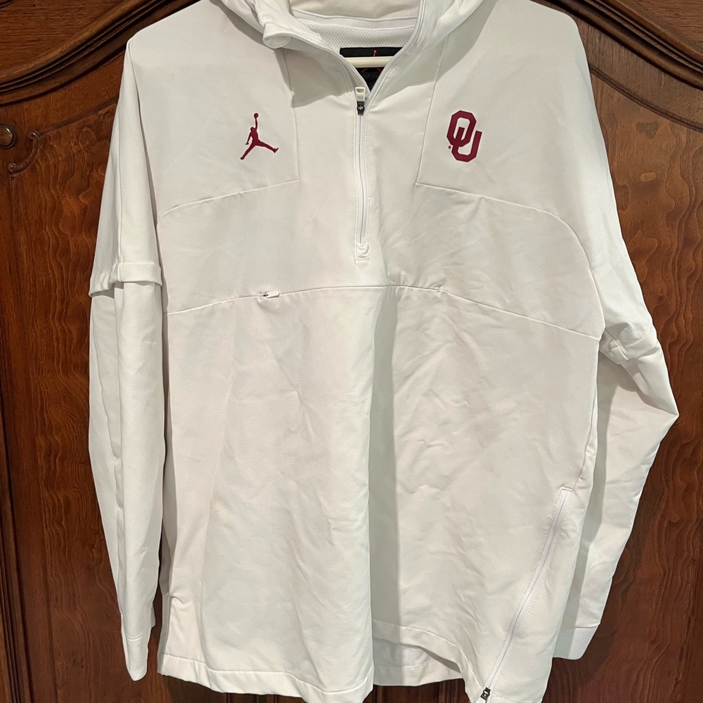 Jordan OU White Hoodie Large
